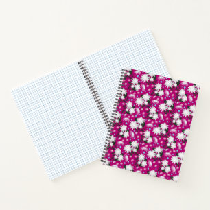 Carnet Motif botanique élégant à fleurs blanches