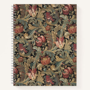 Carnet Motif botanique floral botanique vintage sombre et