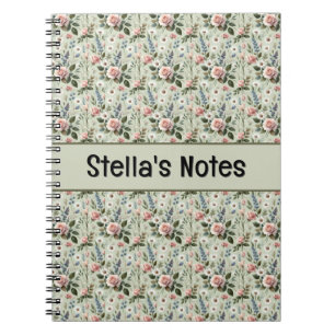 Carnet Motif botanique floral pastel vintage