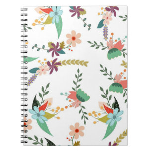 CARNET MOTIF BOTANIQUE FLORAL PEUPLE COLORÉ