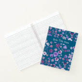 Carnet Motif botanique floral sarcelle personnalisable (Intérieur)