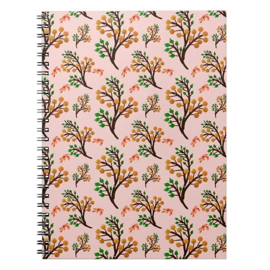 Carnet Motif botanique sans couture avec une branche de f (Devant)