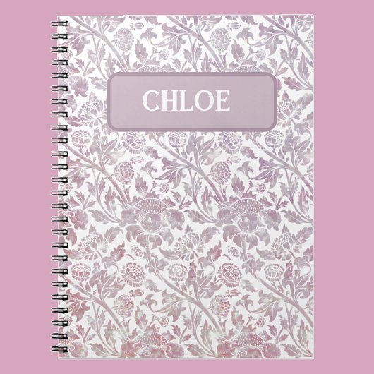 Carnet Motif botanique vintage Mauve