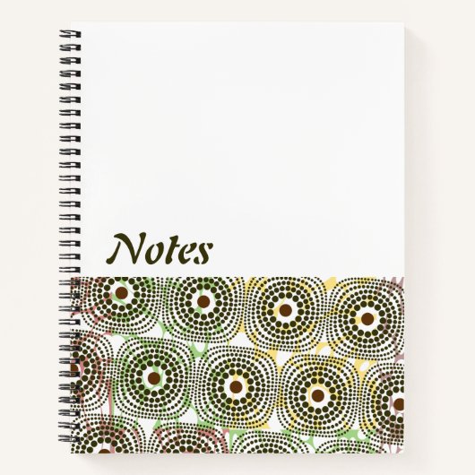 carnet motif Brown vert ankara (Devant)