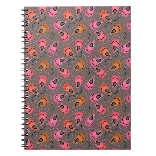 Carnet Motif cachemire. (Devant)