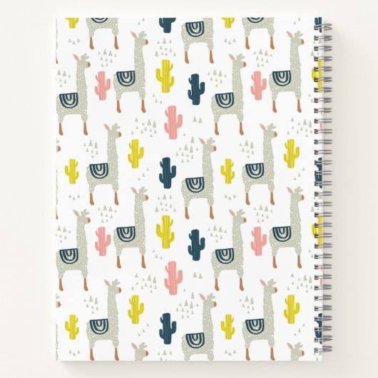 Carnet Motif Cactus & Llamas (Dos)