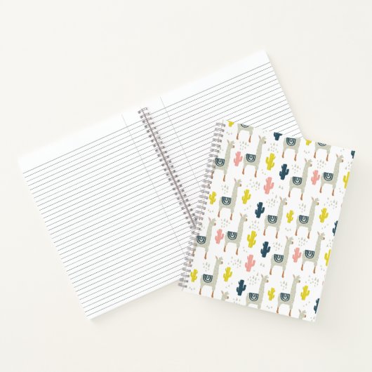Carnet Motif Cactus & Llamas (Intérieur)