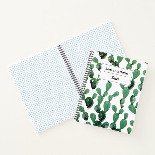 Carnet Motif Cactus moderne personnalisé (Intérieur)
