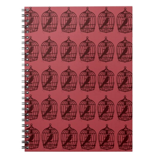 Carnet Motif Cages à Oiseaux Bourgogne (Devant)