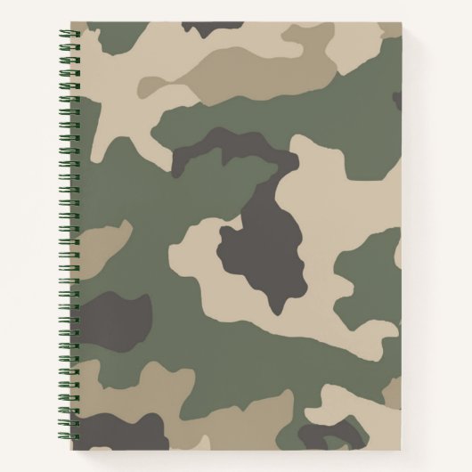 Carnet Motif Camo Vert (Devant)