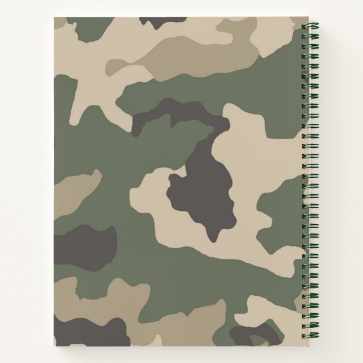 Carnet Motif Camo Vert (Dos)