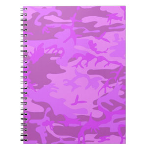 Carnet Motif Camouflage Pastel Purple