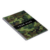 Carnet Motif Camouflage Vert, Votre nom, Personnaliser (Côté Droit)