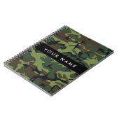 Carnet Motif Camouflage Vert, Votre nom, Personnaliser (Côté gauche)