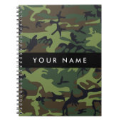 Carnet Motif Camouflage Vert, Votre nom, Personnaliser (Devant)