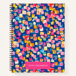 Carnet Motif Carré Abstrait peint brillamment
