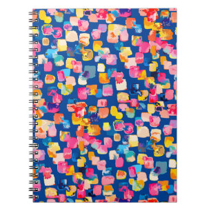 Carnet Motif carré abstrait peint de couleurs vives