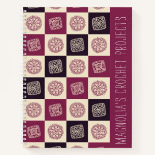 Carnet Motif Carré Crochet personnalisé