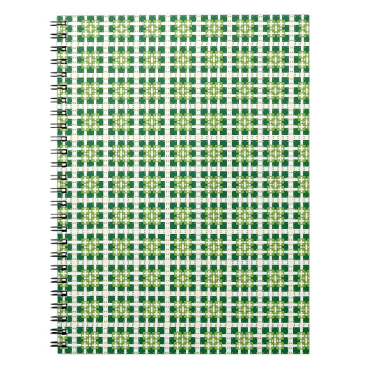 Carnet Motif carré de la forêt verte géométrique moderne (Devant)