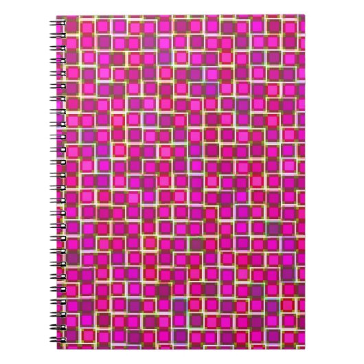 Carnet Motif Carré rose Abstrait (Devant)