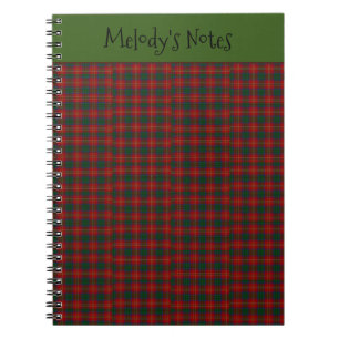 Carnet Motif carreaux rouge vert Noël Liste de fêtes
