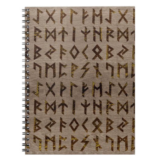 Carnet Motif celtique antique d'alphabet de runes (Devant)