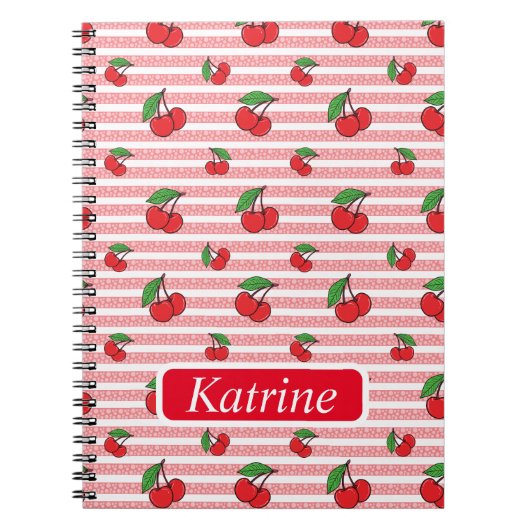 Carnet Motif cerise (Devant)