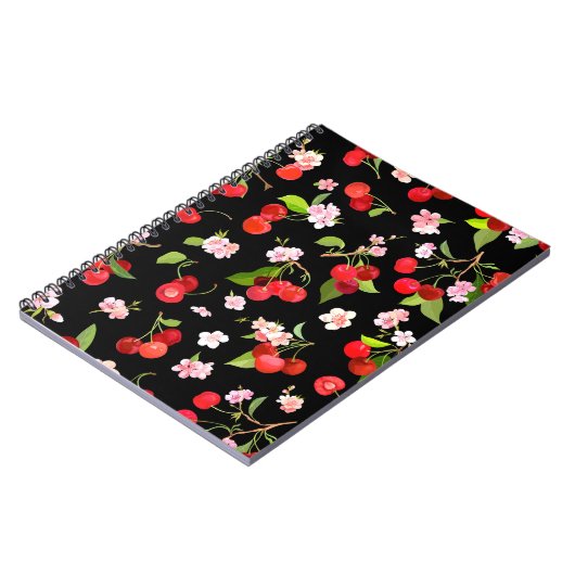 Carnet Motif cerise 2 (Côté gauche)