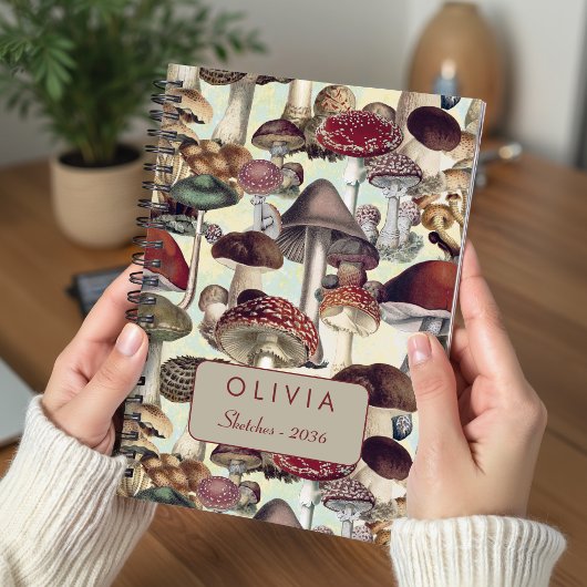 Carnet Motif champignon rouge blanc mignon