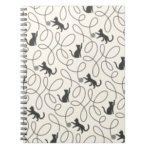 Carnet Motif Chat Noir Neutre et Boule de Laine