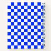 Carnet Motif chèque À damiers blanc bleu (Dos)