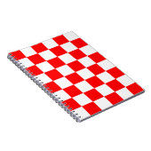 Carnet Motif chèque À damiers blanc rouge (Côté Droit)