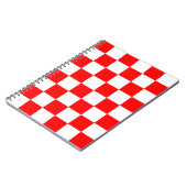 Carnet Motif chèque À damiers blanc rouge (Côté gauche)