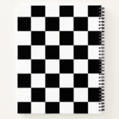 Carnet Motif chèque À damiers noir blanc (Dos)