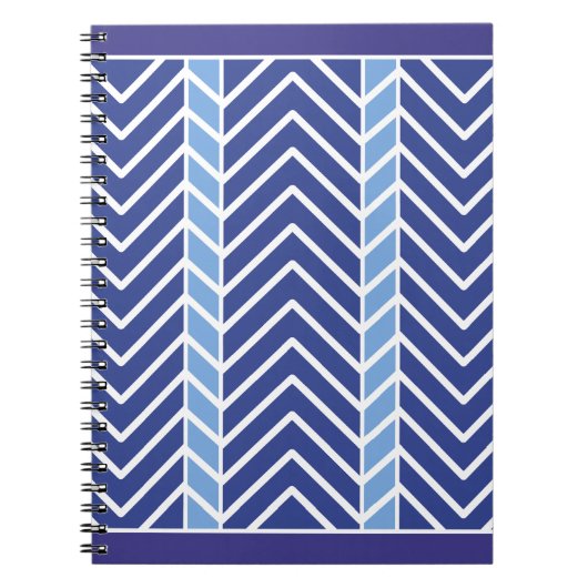 Carnet Motif Chevron Bleu (Devant)