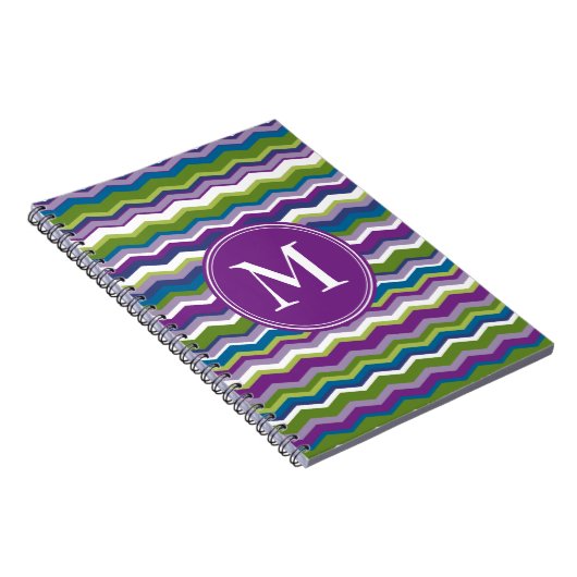 Carnet Motif Chevron brillant avec Monogram (Côté Droit)