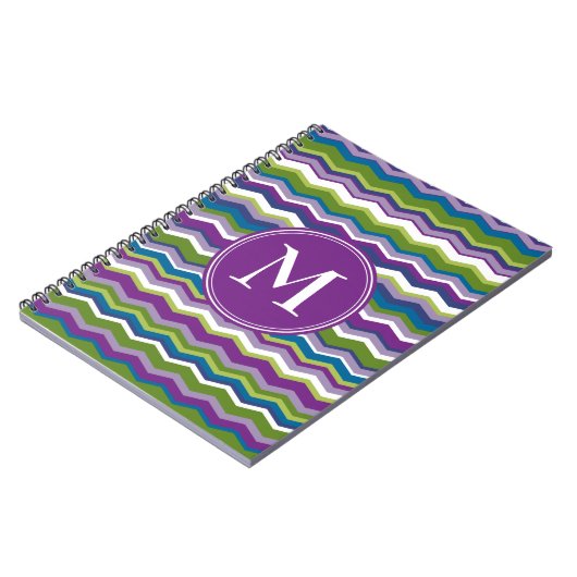 Carnet Motif Chevron brillant avec Monogram (Côté gauche)