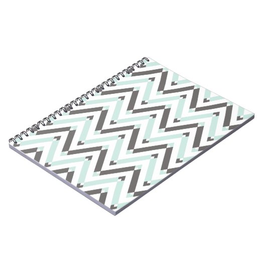 Carnet Motif Chevron géométrique moderne Gris de Mint (Côté gauche)