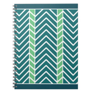 Carnet Motif Chevron Sarcelle