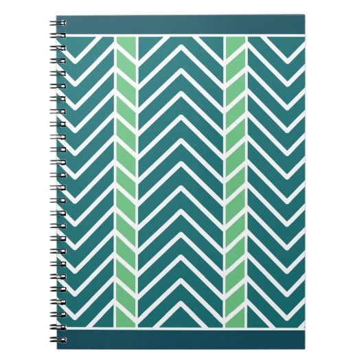 Carnet Motif Chevron Sarcelle (Devant)