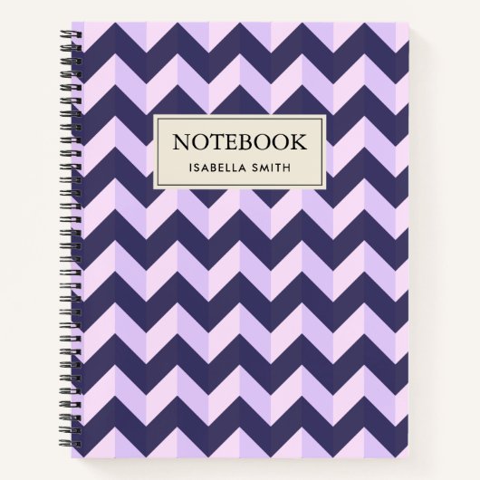 Carnet Motif Chevron Violet (Devant)