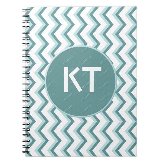 Carnet Motif Chevron ZigZag dans Mint Green (Devant)