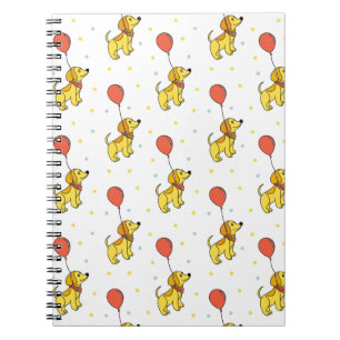 Carnet Motif Chiens Joyeux avec Ballons