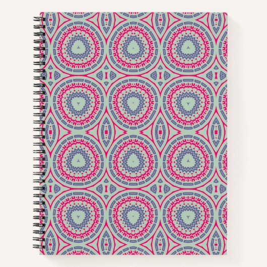 Carnet Motif circulaire rose (Devant)