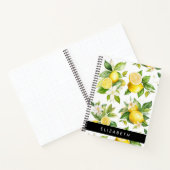 Carnet Motif citron, Fleurs de citron, Feuilles, Votre No (Intérieur)