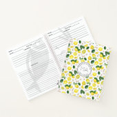 Carnet Motif citron Nom du monogramme Recette (Intérieur)