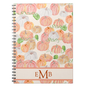 Carnet Motif Citrouille Aquarelle mignon Automne
