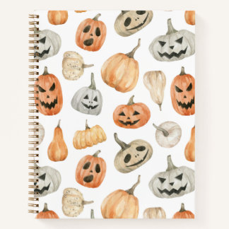 Carnet Motif Citrouille d'aquarelle amusant