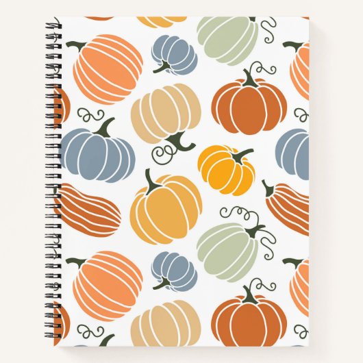 Carnet Motif Citrouille d'automne coloré (Devant)