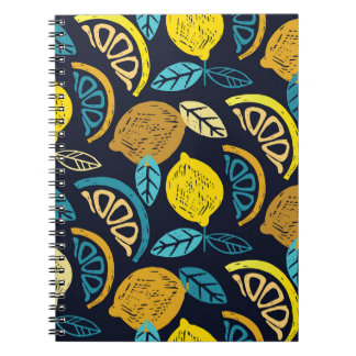 Carnet Motif Citrus Lemon Doodle Arrière - plan